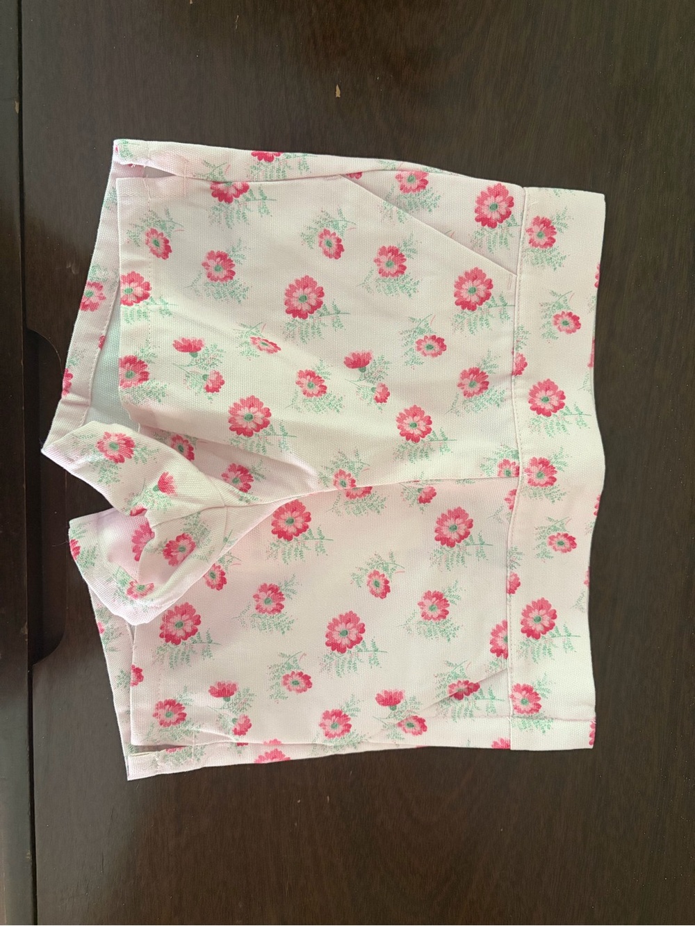 NWT Janie and Jack Pink Floral Shorts with Green Accents
